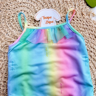 Linha Praia - Maiô com Proteção UV50+ Arco-íris - Colorido 